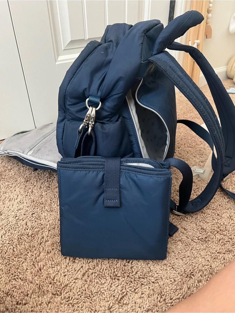 Itzy Ritzy Navy Puffer Diaper Backpack